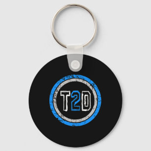 T2d Blue Emblem Type 2 Diabetes Awareness Key Ring