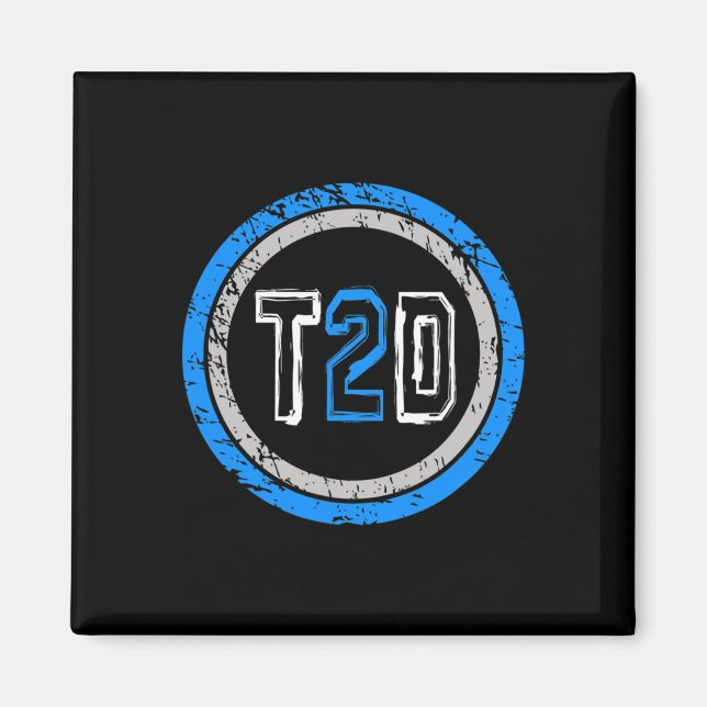 T2D Blue Emblem Type 2 Diabetes Awareness  Magnet (Front)