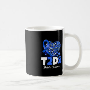 T2D Diabetic Dad Mom Heart Type 2 Diabetes Awarene Coffee Mug