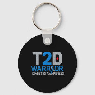 T2D Warrior Diabetes Awareness Type 2 Diabetic Fig Key Ring
