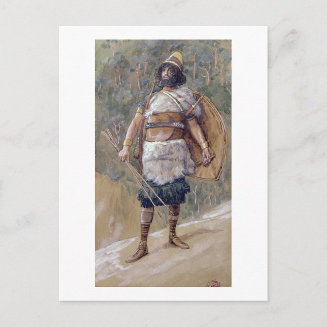 T30121 An Old Testament Warrior (w/c on paper) Postcard (Front)