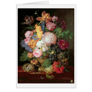 T30763 A Still Life of Flowers and Fruit (panel)