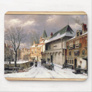 T31117 A View of a Dutch Town in Winter Mouse Pad