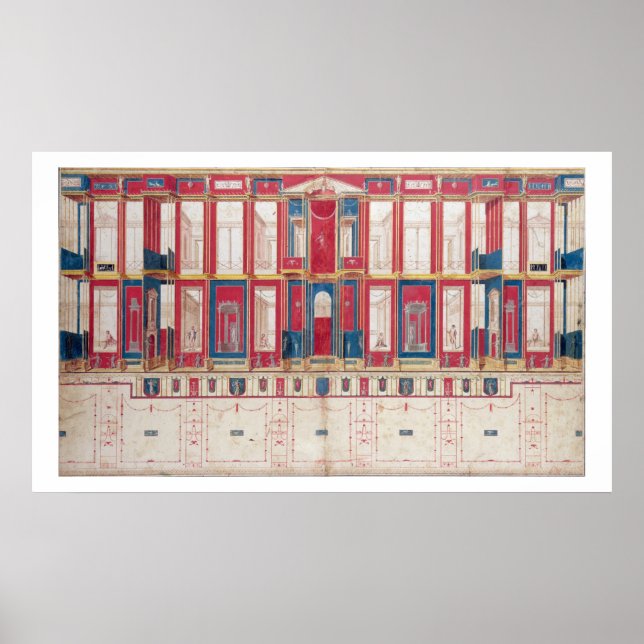 T31456 Study of a Roman Fresco, 1775 (w/c, gouache Poster (Front)