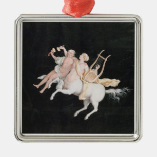 T31466 A Female Centaur and Companion Making Music Metal Ornament