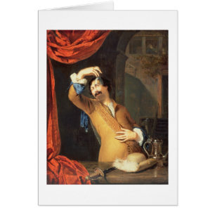 T31553 A Cavalier Standing at a Window Examining a