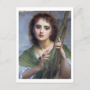 T31601 A Lady with Lyre (panel) Postcard