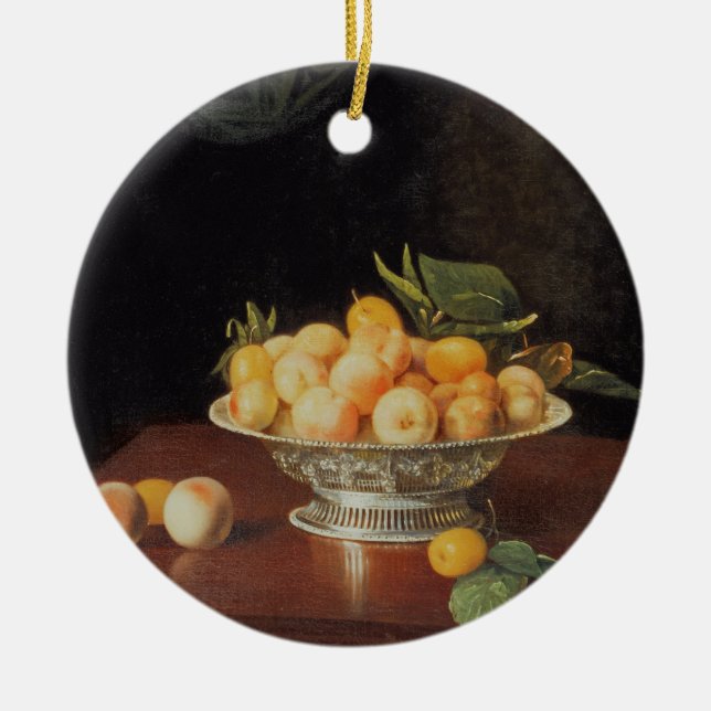 T32176 Still Life of Peaches, c.1700 Ceramic Ornament (Front)