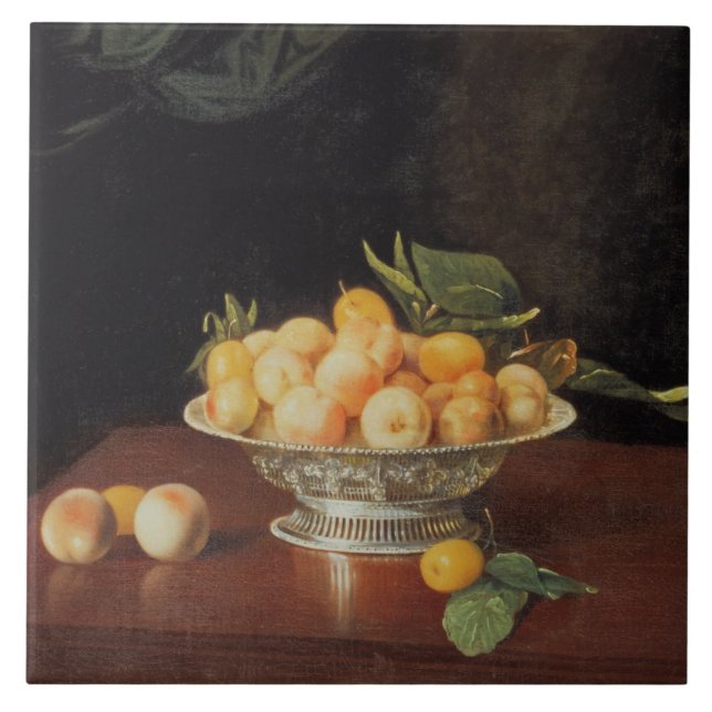 T32176 Still Life of Peaches, c.1700 Tile (Front)