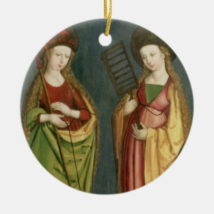T32982 St. Margaret of Antioch and St. Faith, c.15 Ceramic Ornament