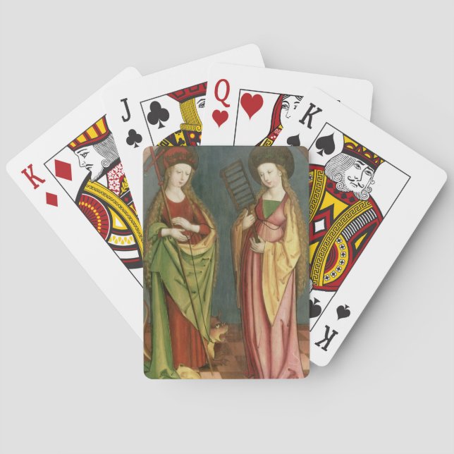 T32982 St. Margaret of Antioch and St. Faith, c.15 Playing Cards (Back)