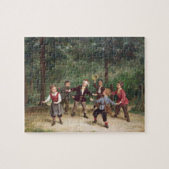 T33268 Blind Man's Buff 91316me; children; playing Jigsaw Puzzle (Horizontal)