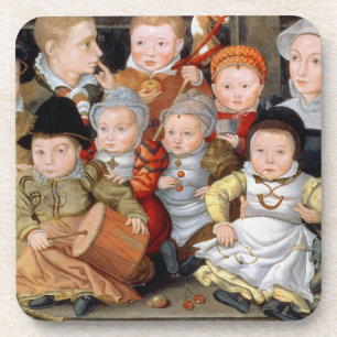 T33337 Portrait of a mother with her eight childre Coaster