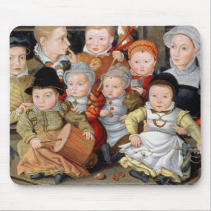 T33337 Portrait of a mother with her eight childre Mouse Pad