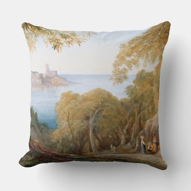 T33412 Landscape with View of Lerici, 1880 Cushion (Front)