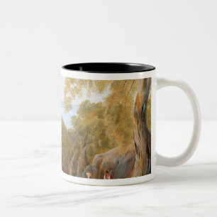 T33412 Landscape with View of Lerici, 1880 Two-Tone Coffee Mug