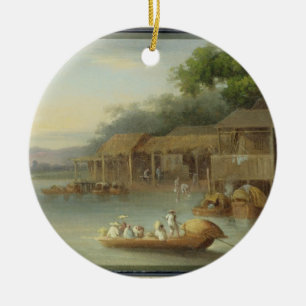 T33508 A Riverside Dwelling, Indo-China (see also Ceramic Tree Decoration