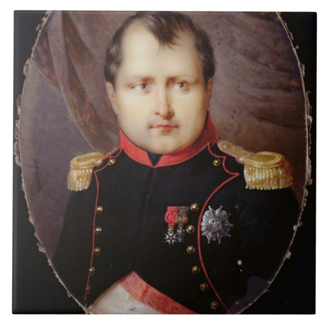 T34002 Portrait Miniature of Napoleon I (1769-1821 Ceramic Tile (Front)
