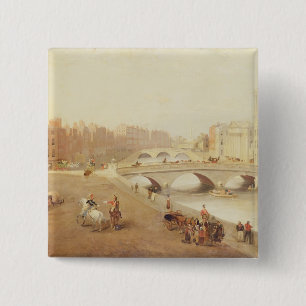 T34018 The River Liffey and the Law Courts, Dublin 15 Cm Square Badge