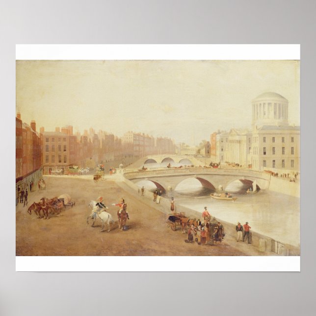 T34018 The River Liffey and the Law Courts, Dublin Poster (Front)