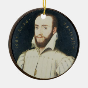 T34055 Portrait of a Bearded Gentleman, Aged 26, 1 Ceramic Tree Decoration