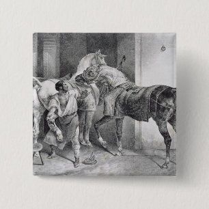 T34894 The English Farrier, 1822 (litho) 15 Cm Square Badge