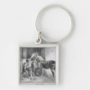 T34894 The English Farrier, 1822 (litho) Key Ring