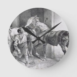 T34894 The English Farrier, 1822 (litho) Round Clock