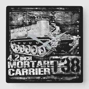 T38 4.2 inch Mortar Carrier Square Wall Clock