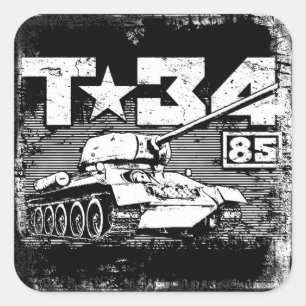 T-34-85 Soviet medium tank Square Sticker