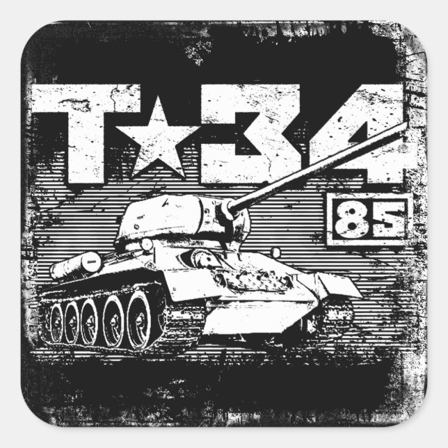 T-34-85 Soviet medium tank Square Sticker (Front)
