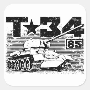 T-34-85 Soviet medium tank Square Sticker