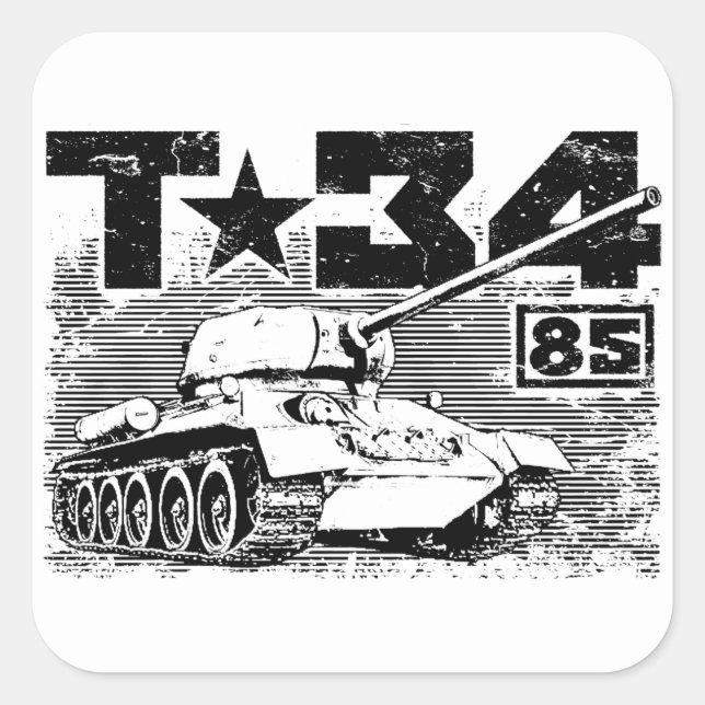 T-34-85 Soviet medium tank Square Sticker (Front)