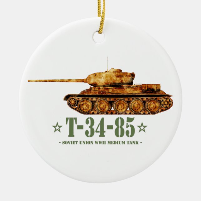 T-34-85 World War Two Soviet Medium Tank WWII Ceramic Ornament (Front)