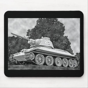 T-34 Russian Tank,Soviet Memorial,Berlin - B&W(2) Mouse Pad
