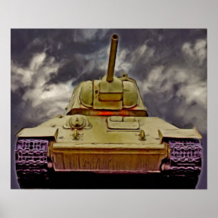 T-34 Russian Tank,Soviet Memorial,Berlin - Oil/Fro Poster