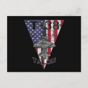 T-38 Talon Military Jet Trainer Airplane Patriotic Postcard