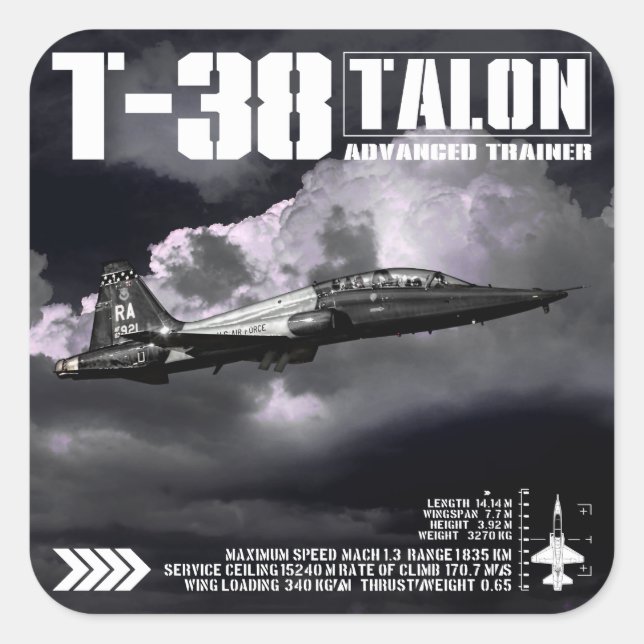 T-38 Talon Square Sticker (Front)