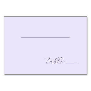 "T able" Minimalist Lavender Typographic Table Number
