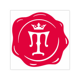 T - Antique Wax Seal Gothic Crown Initial Letter Self-inking Stamp