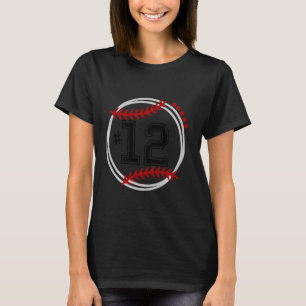 T-ball Jersey Number # 12, Trendy T Ball, T-ball B T-Shirt