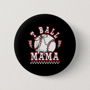 T-ball Mama Game Day Baseball Mum Softball Player 6 Cm Round Badge