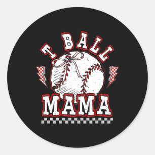 T-ball Mama Game Day Baseball Mum Softball Player  Classic Round Sticker