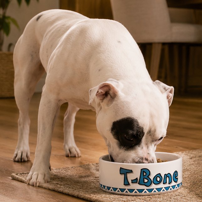 "T-BONE" PERSONALIZE CERAMIC PET BOWL (Creator Uploaded)