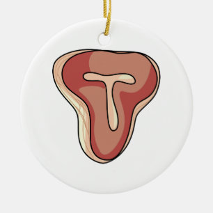 T-Bone Steak Ceramic Ornament