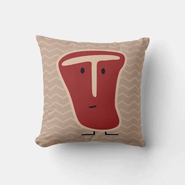 T-bone steak meat protein grilled beef fat bone cushion (Front)