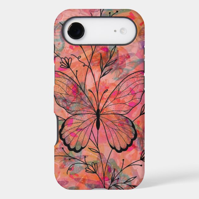 t Butterfly Illustration Phone Case  (Back)