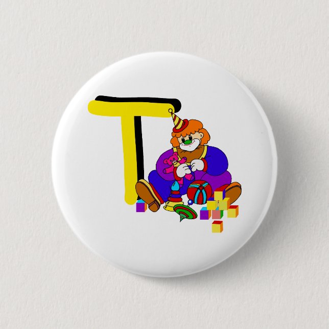 T Clown 6 Cm Round Badge (Front)