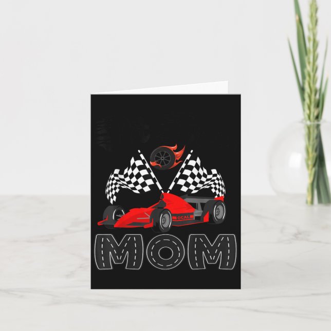 T Crew Mum Racing Car Birthday Boy Family Matching Card (Front)