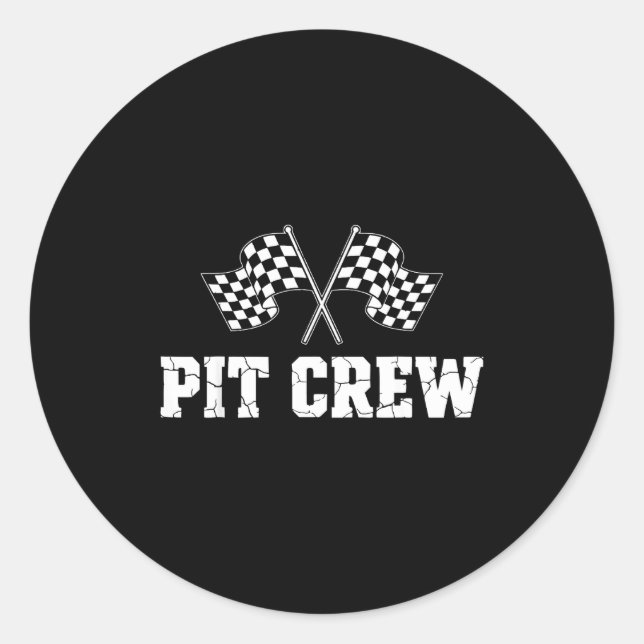 T Crew Race Car Birthday Party Family Matching Car Classic Round Sticker (Front)